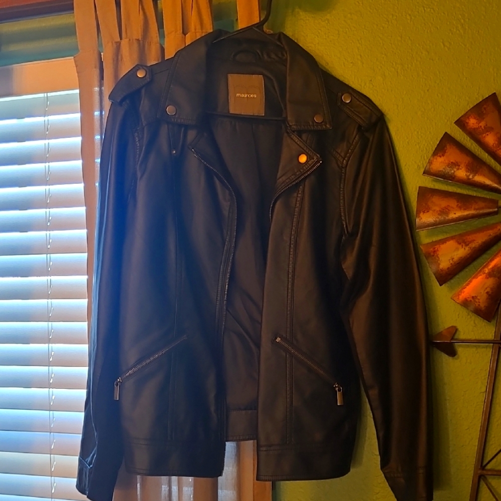 Maurices Black FAUX Leather Jacket, SIZE XL